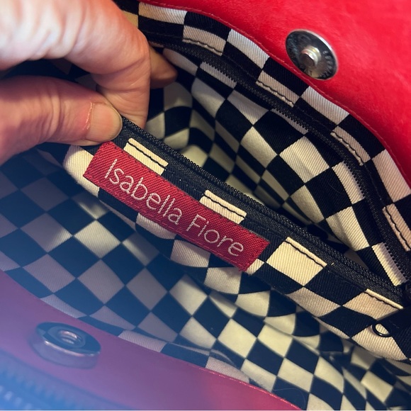 Rare authentic Isabella Fiore leather pink & red cherries tote w/ coin purse - Picture 13 of 16